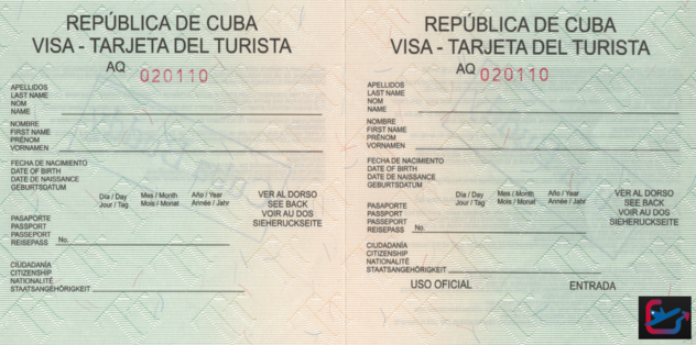 Bild der Touristenkarte für Kuba